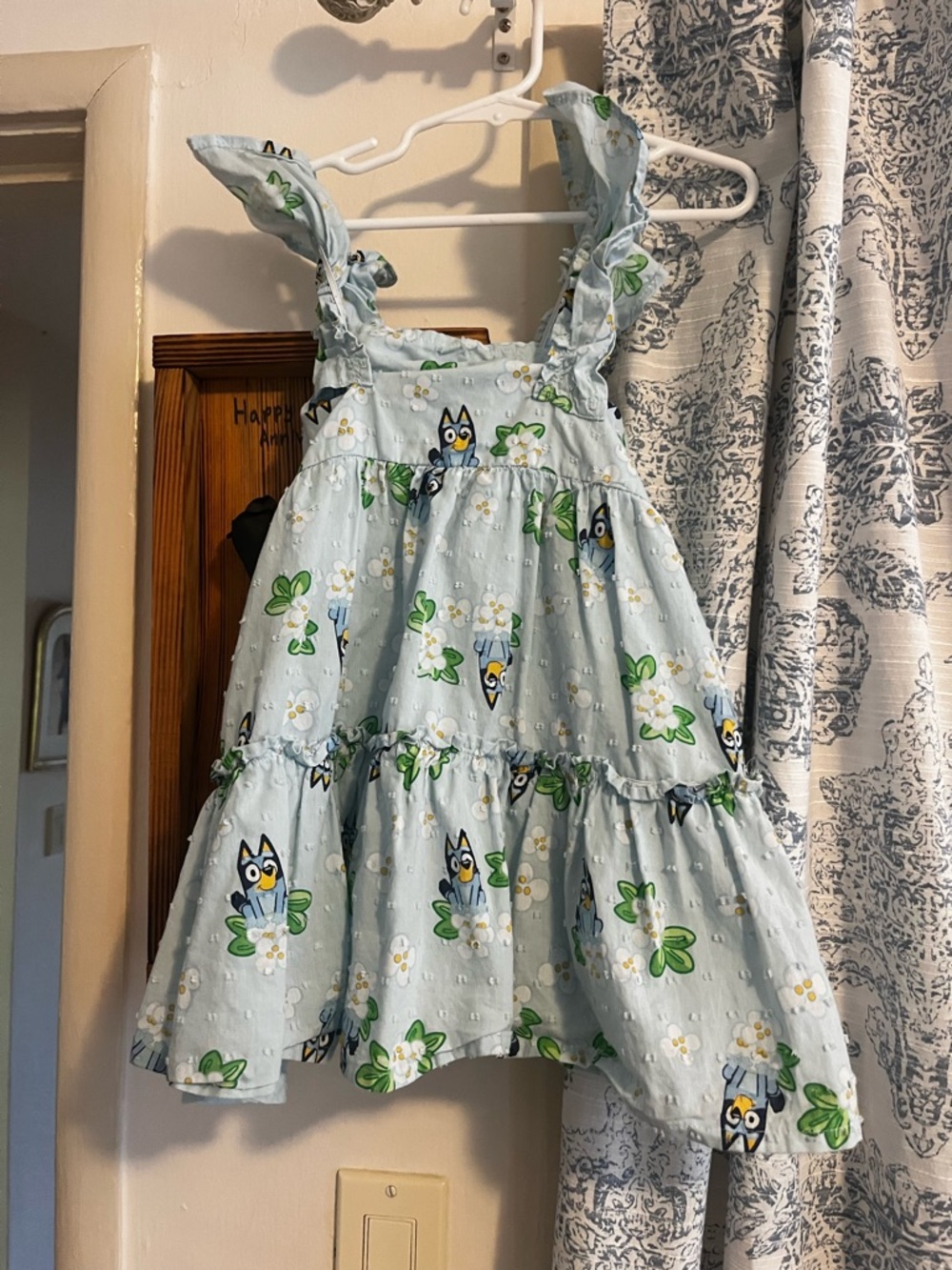 Bluey Light Blue Floral & Ruffle Sundress for Kids